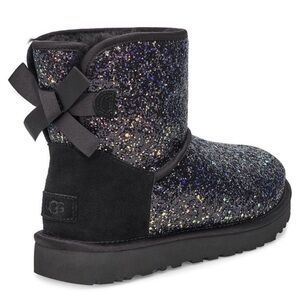 Ugg mini bow cosmos sequin glitter boots size 10